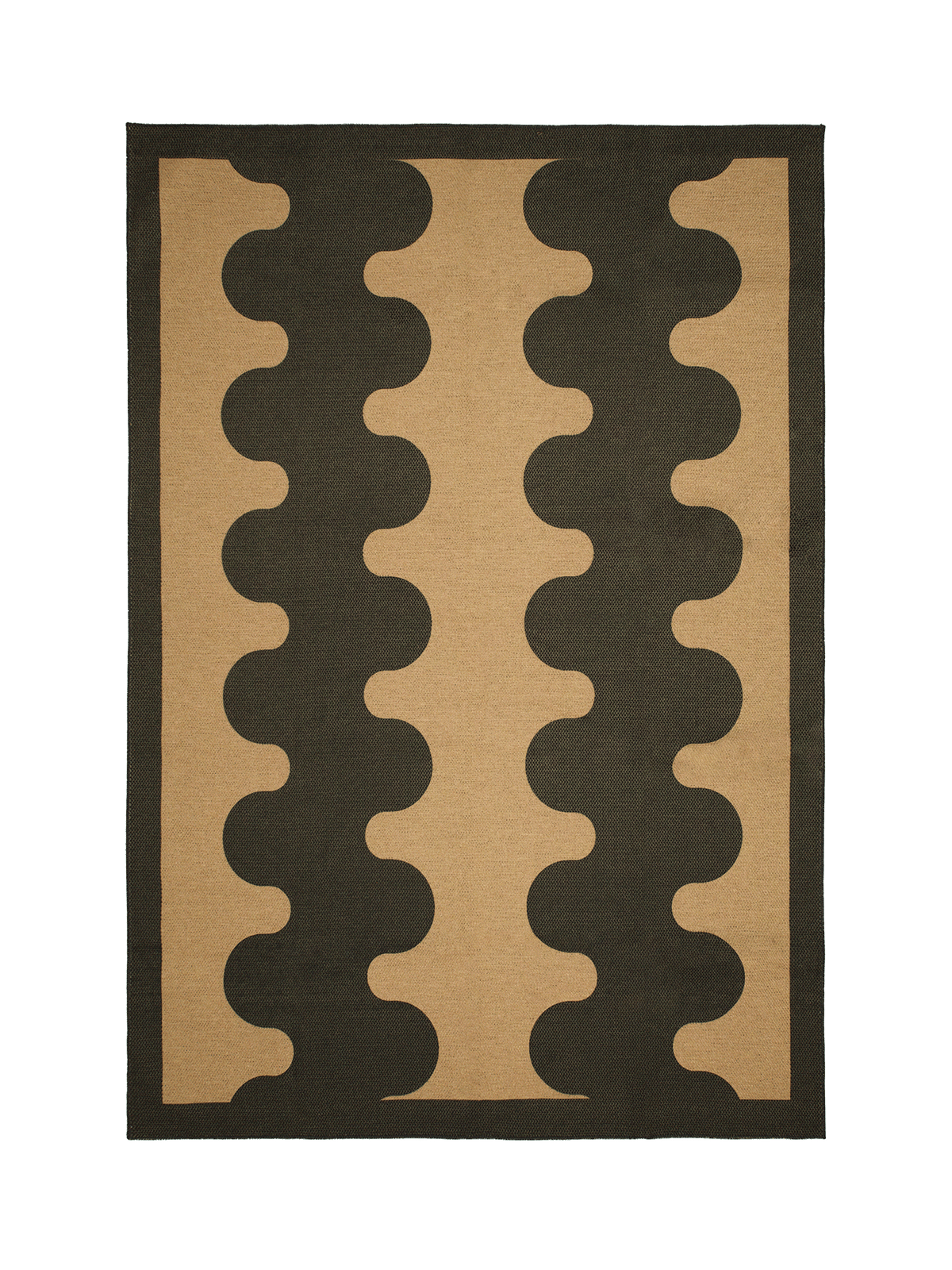 Aligned Black New Jute Rug
