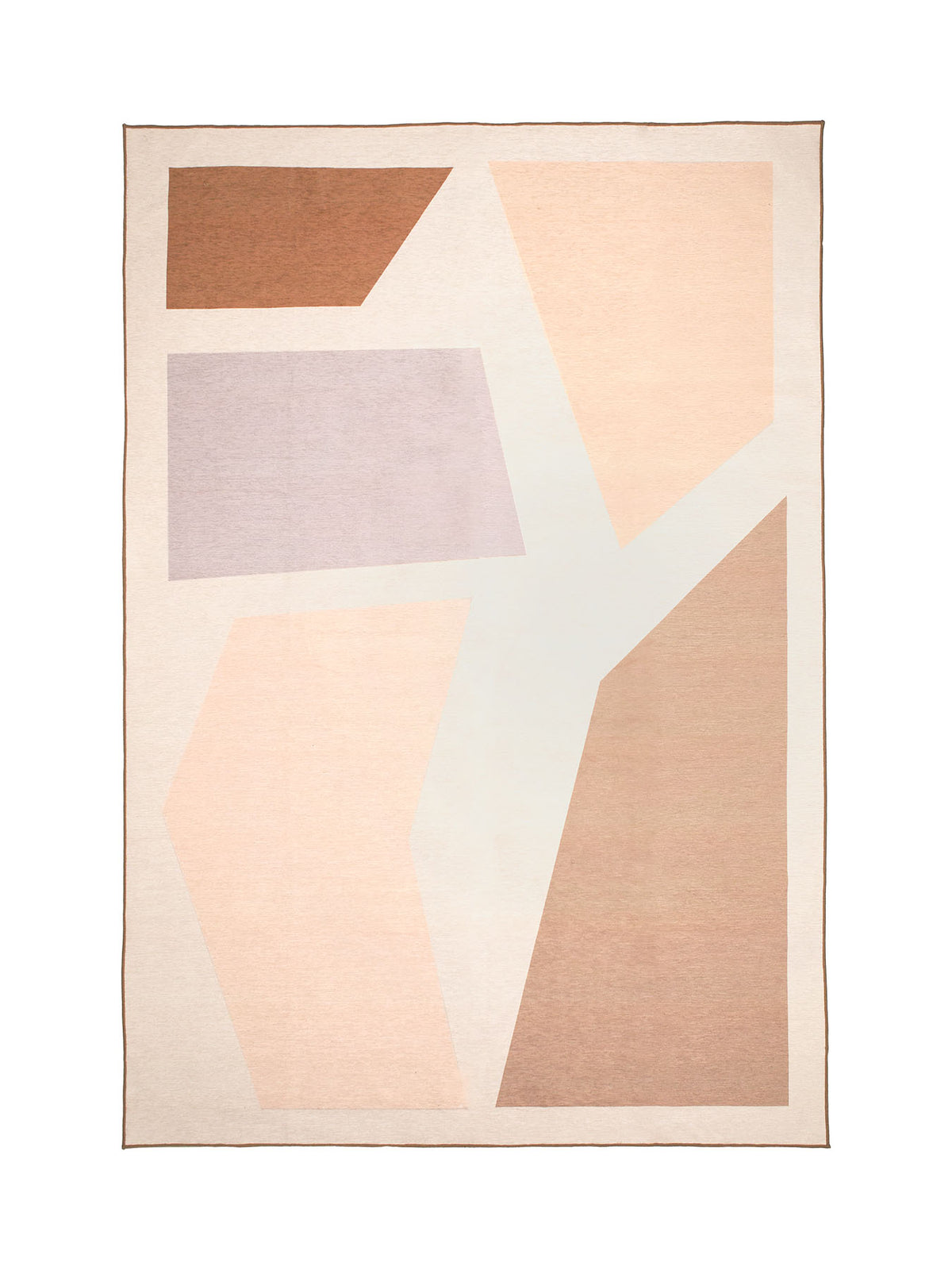 Oblong Tan Chenille Rug