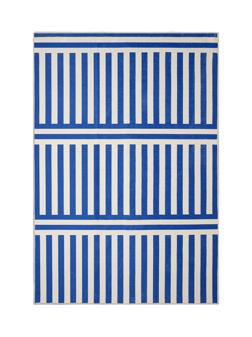 Plinth royal blue chenille rug