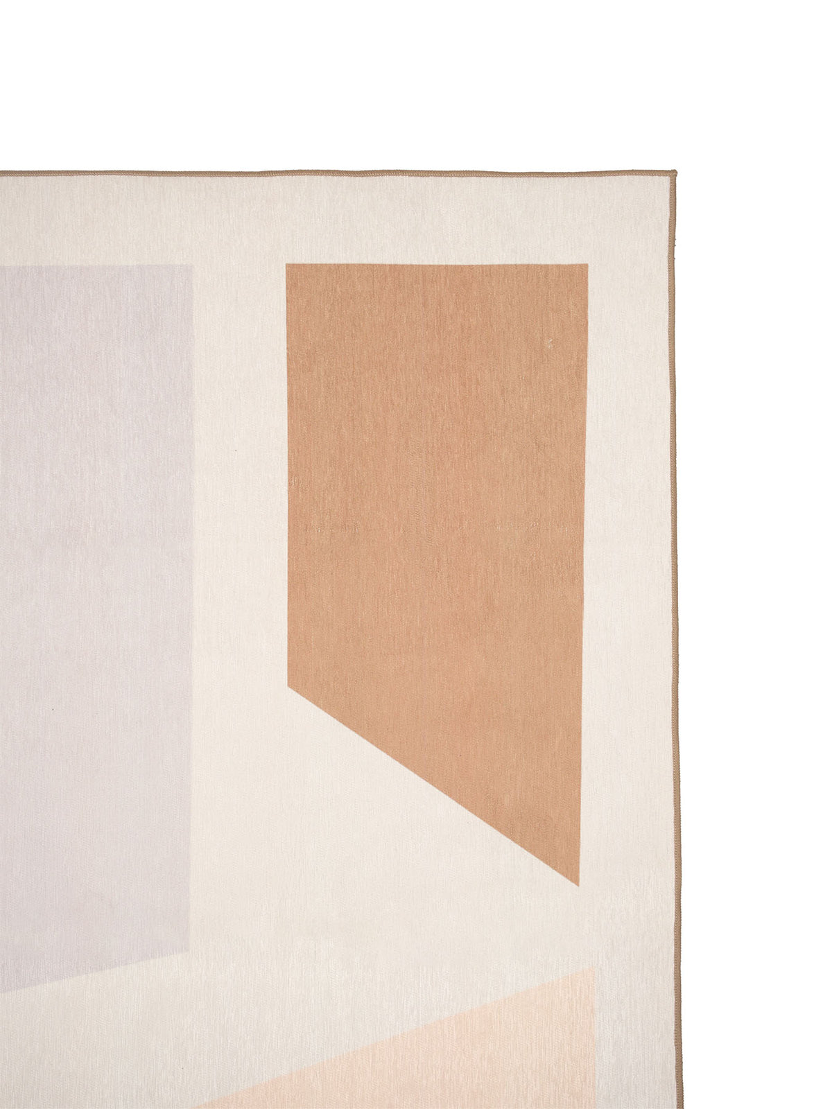 Oblong Tan Chenille Rug