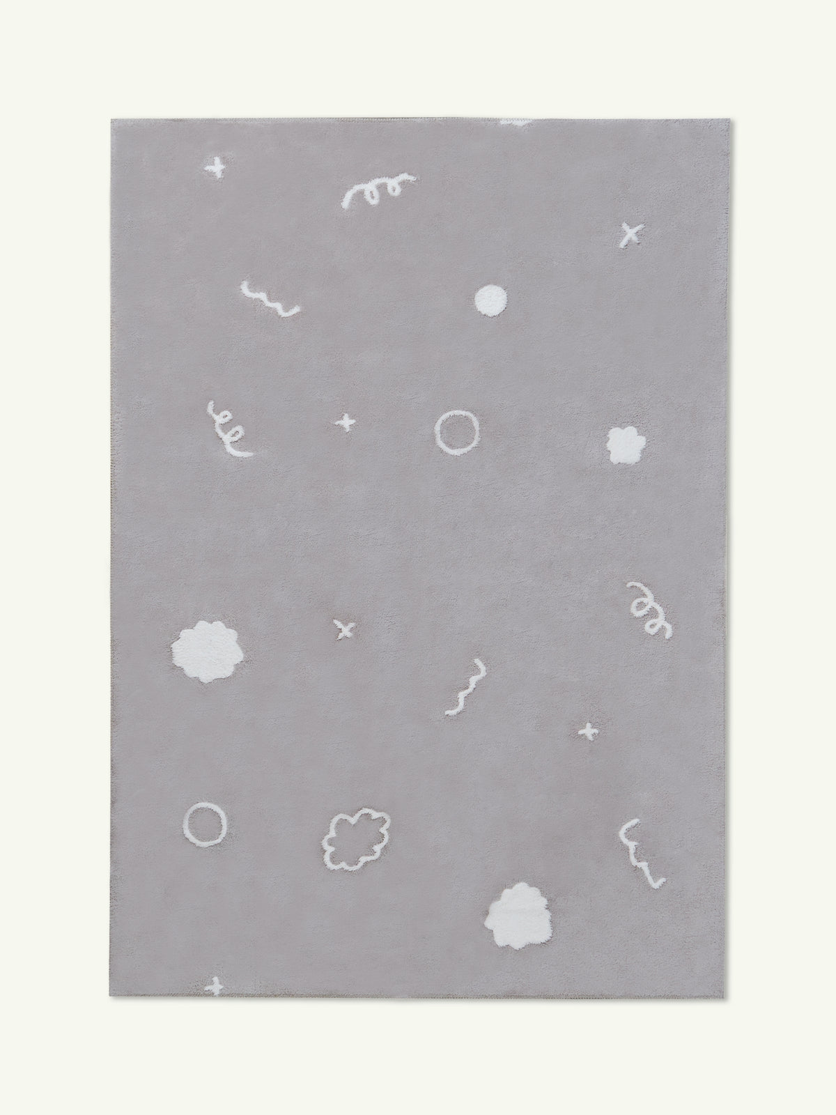 Doodles Light Gray Cotton Feel Rug