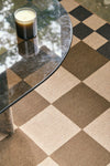 Checkered Taupe New Jute Rug
