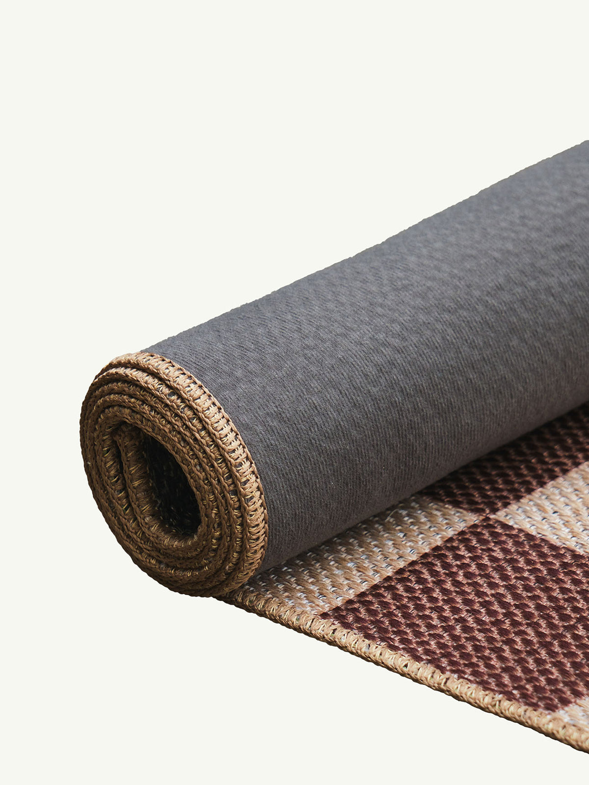 Checkered Brown New Jute Rug