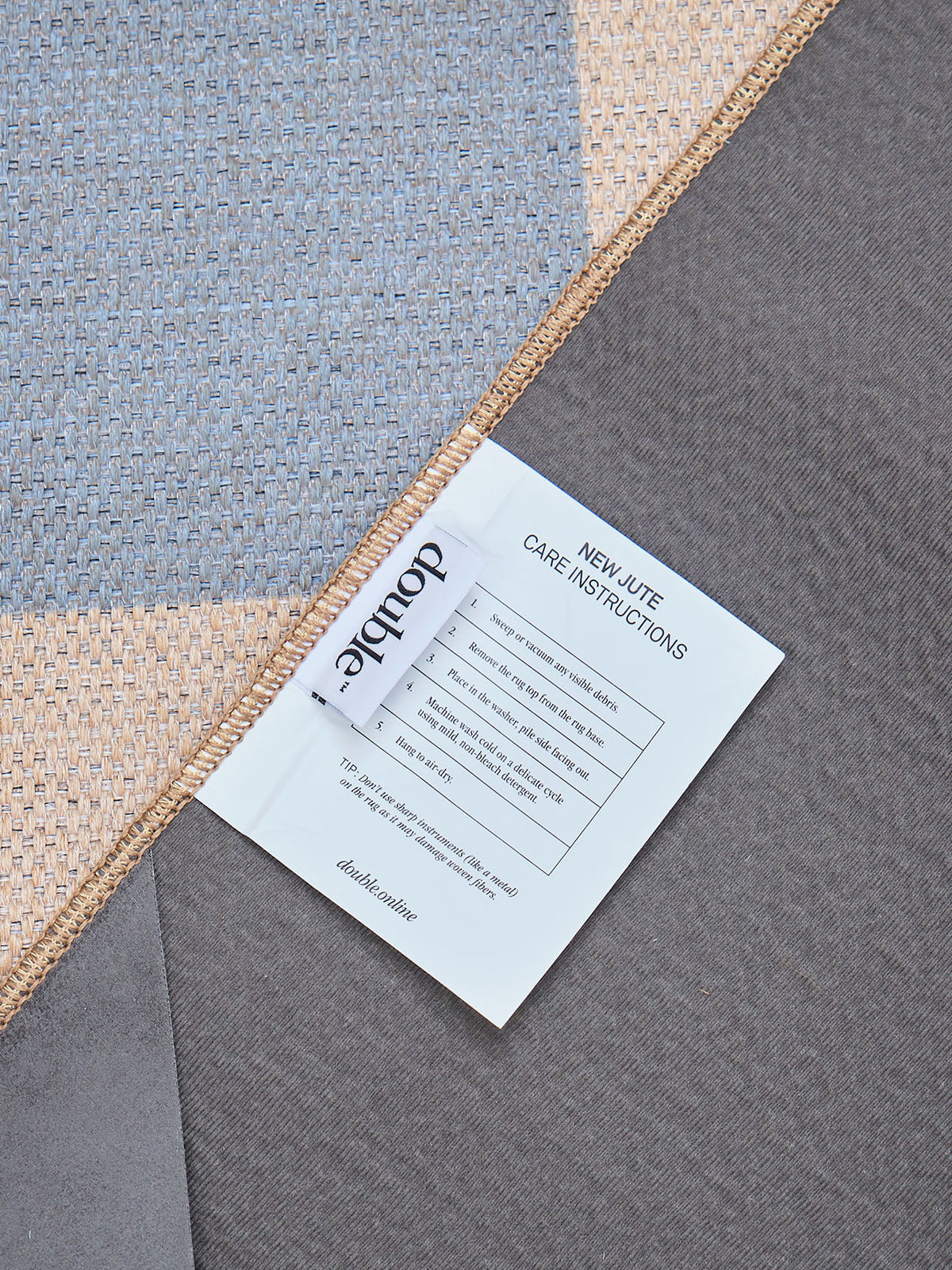 Checkered Brown New Jute Rug