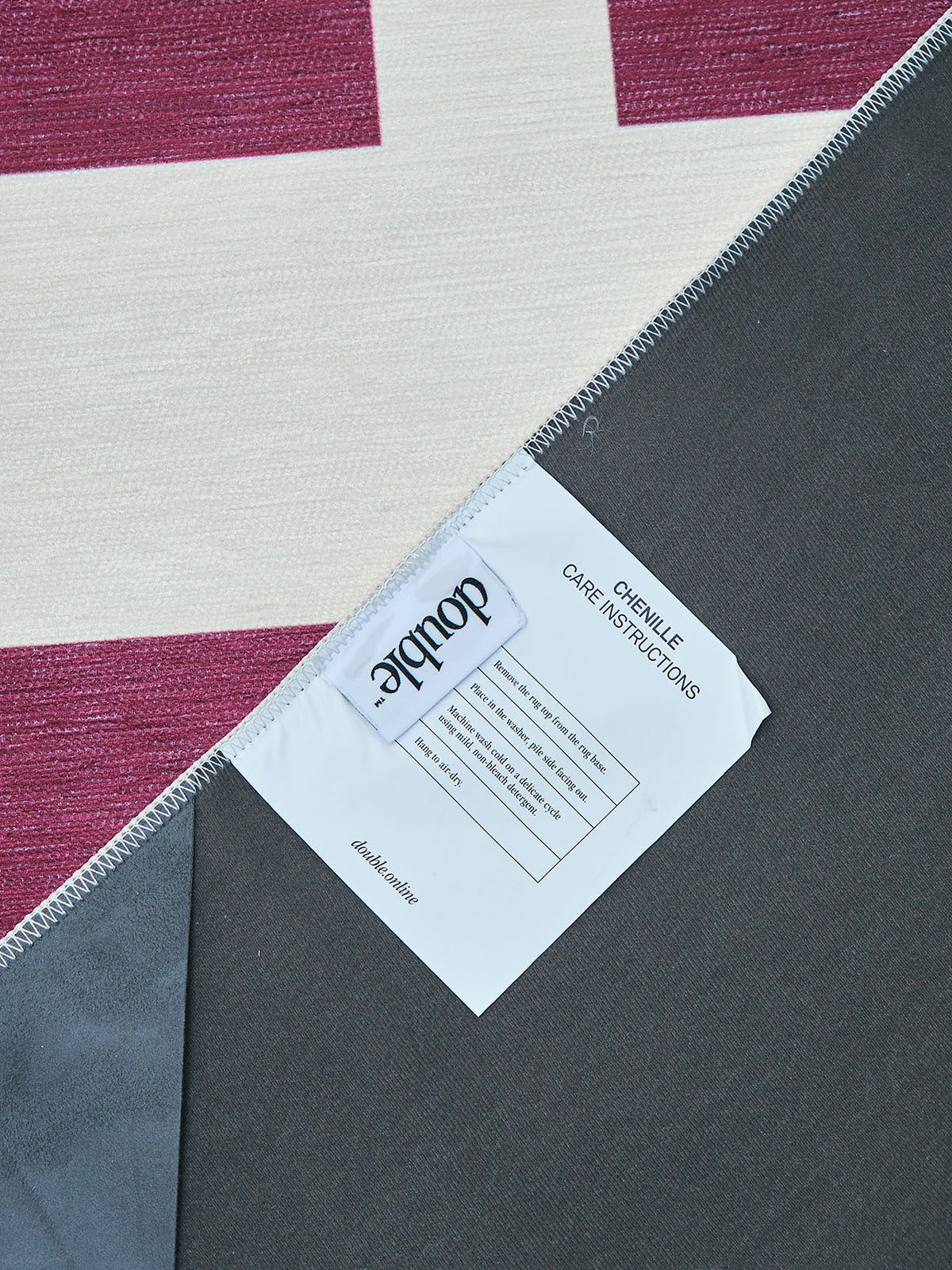 Square Red Chenille Rug