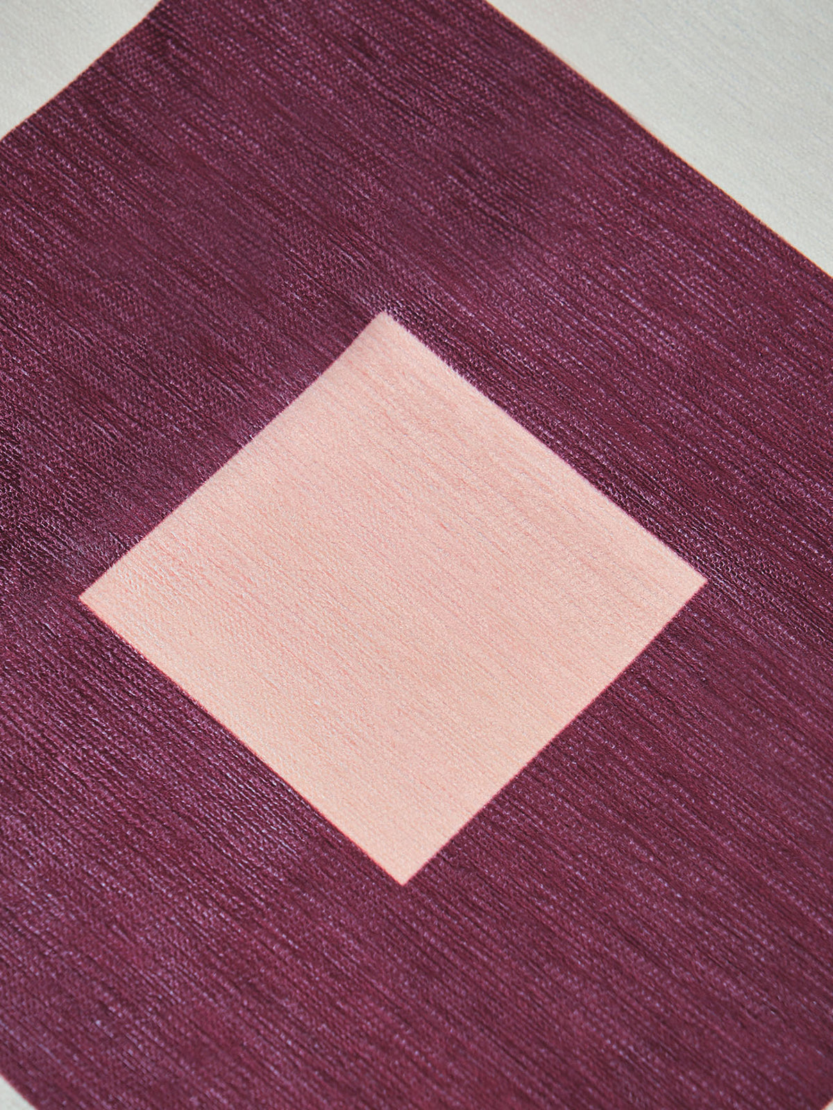 Square Red Chenille Rug