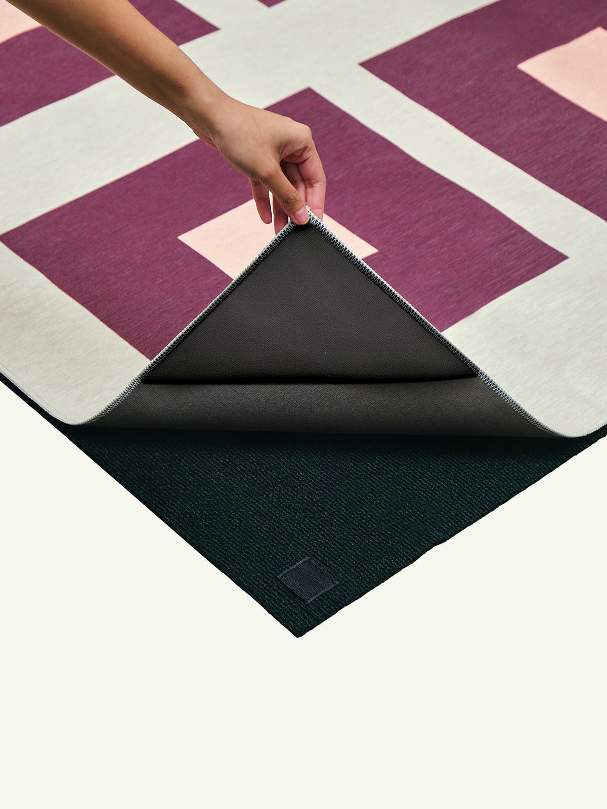 Square Red Chenille Rug
