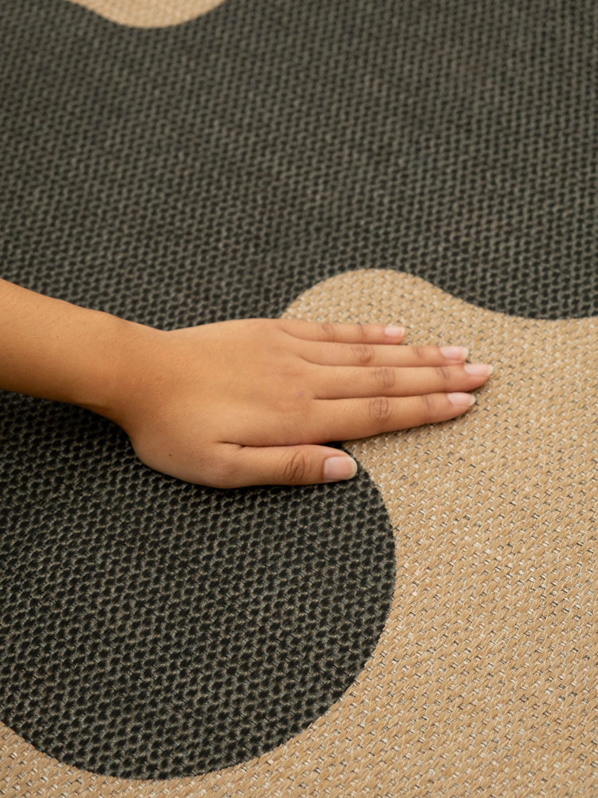 Aligned Black New Jute Rug
