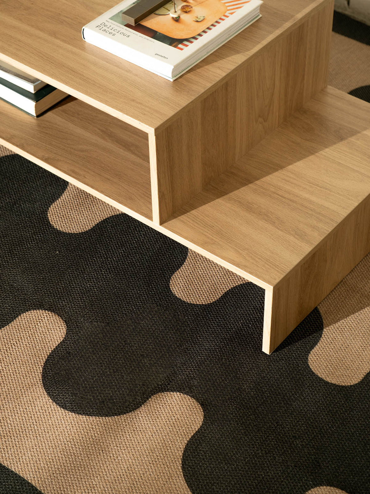 Aligned Black New Jute Rug