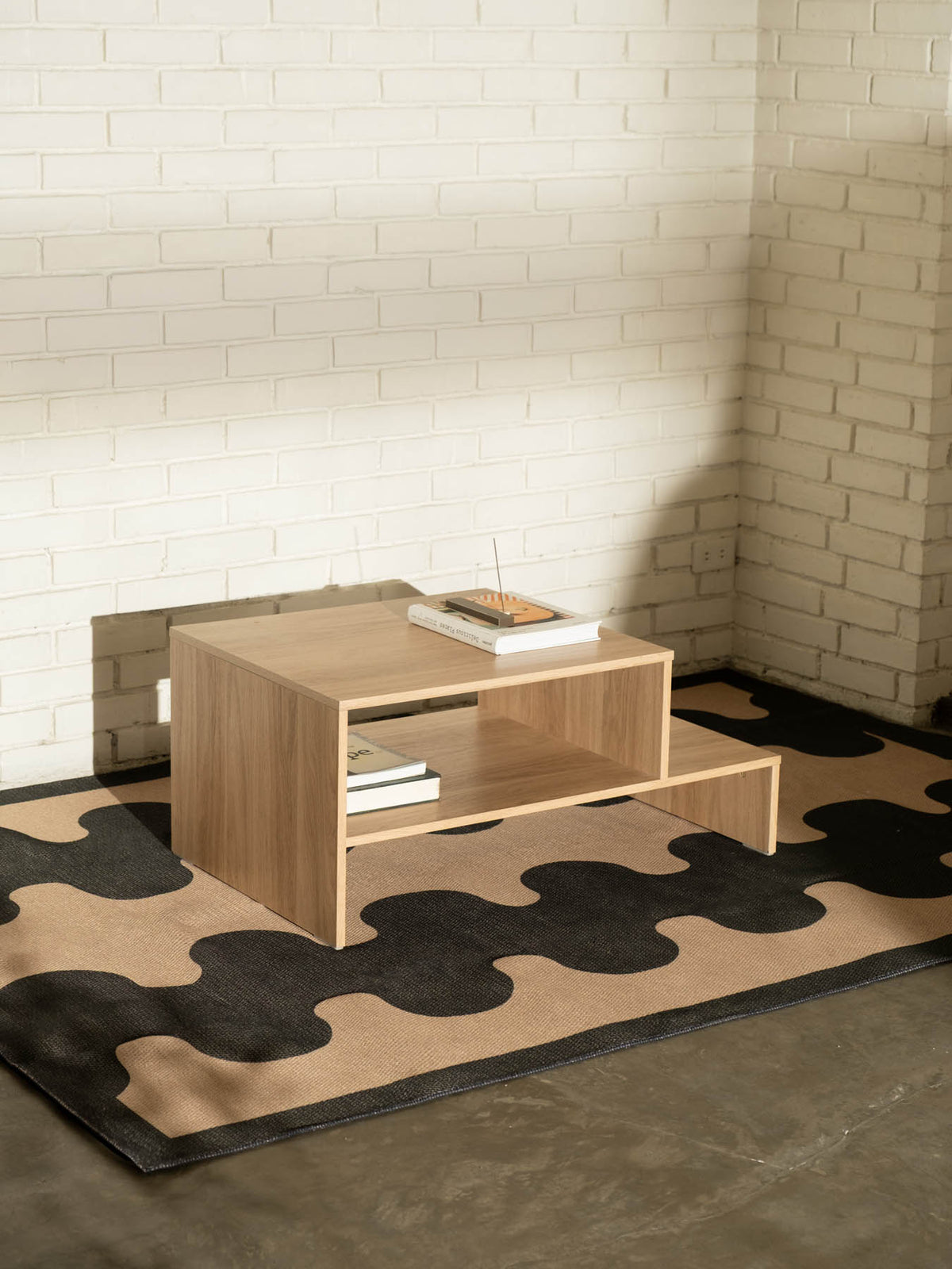 Aligned Black New Jute Rug