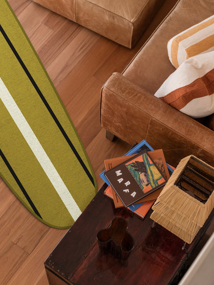 Bondi olive chenille rug