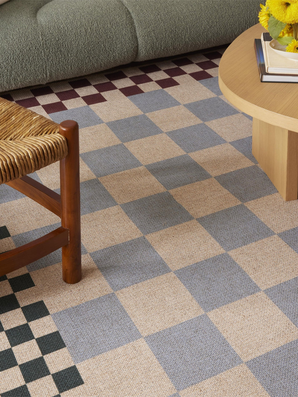 Checkered Brown New Jute Runner
