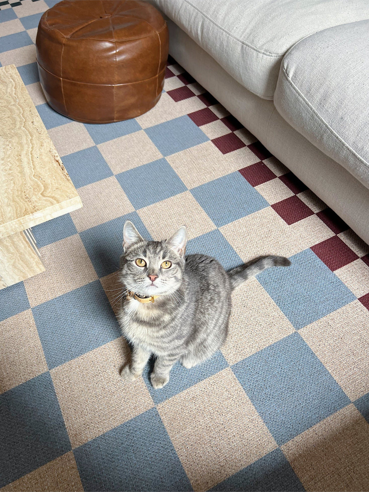Checkered Brown New Jute Runner