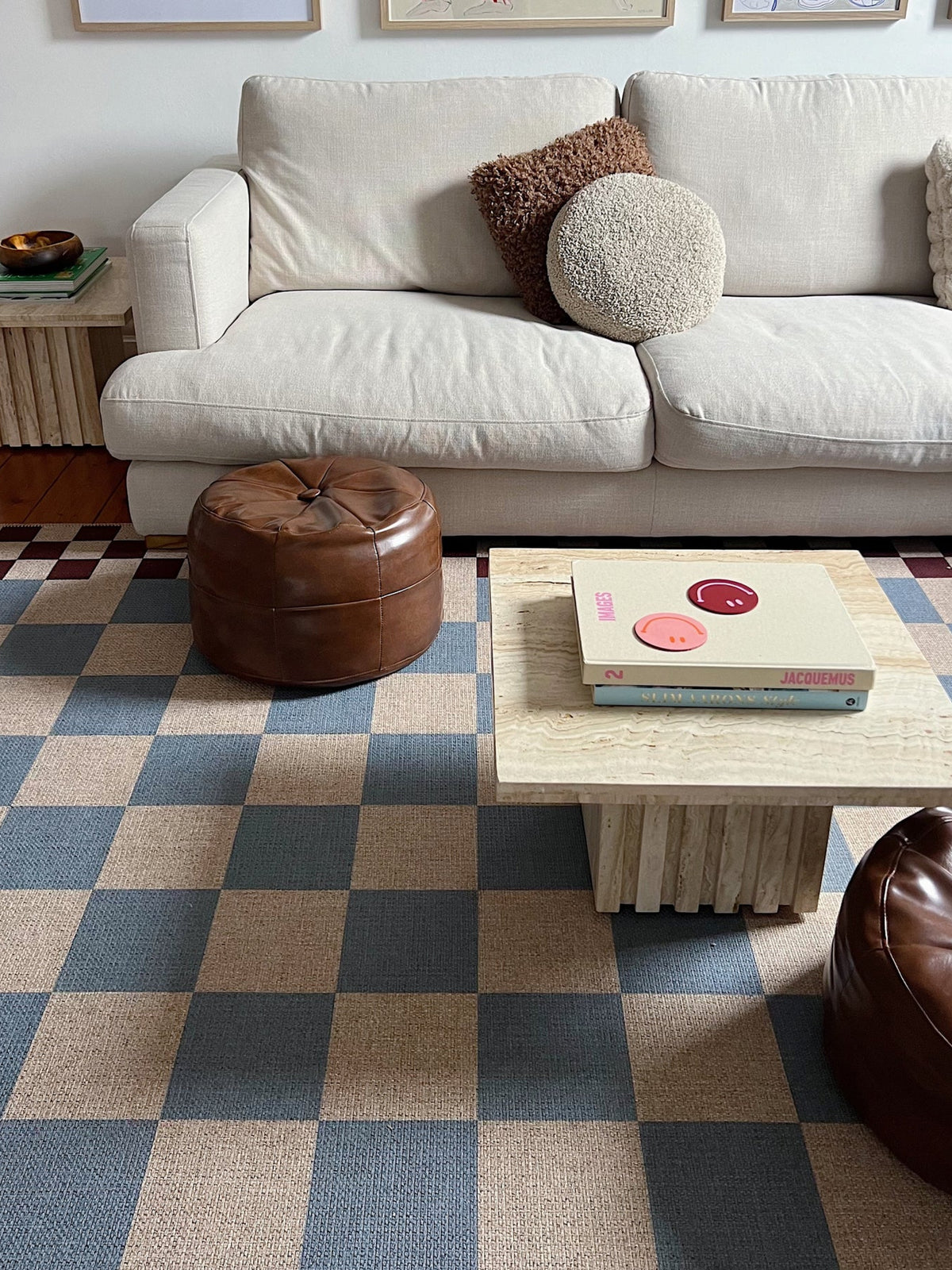 Checkered Brown New Jute Runner