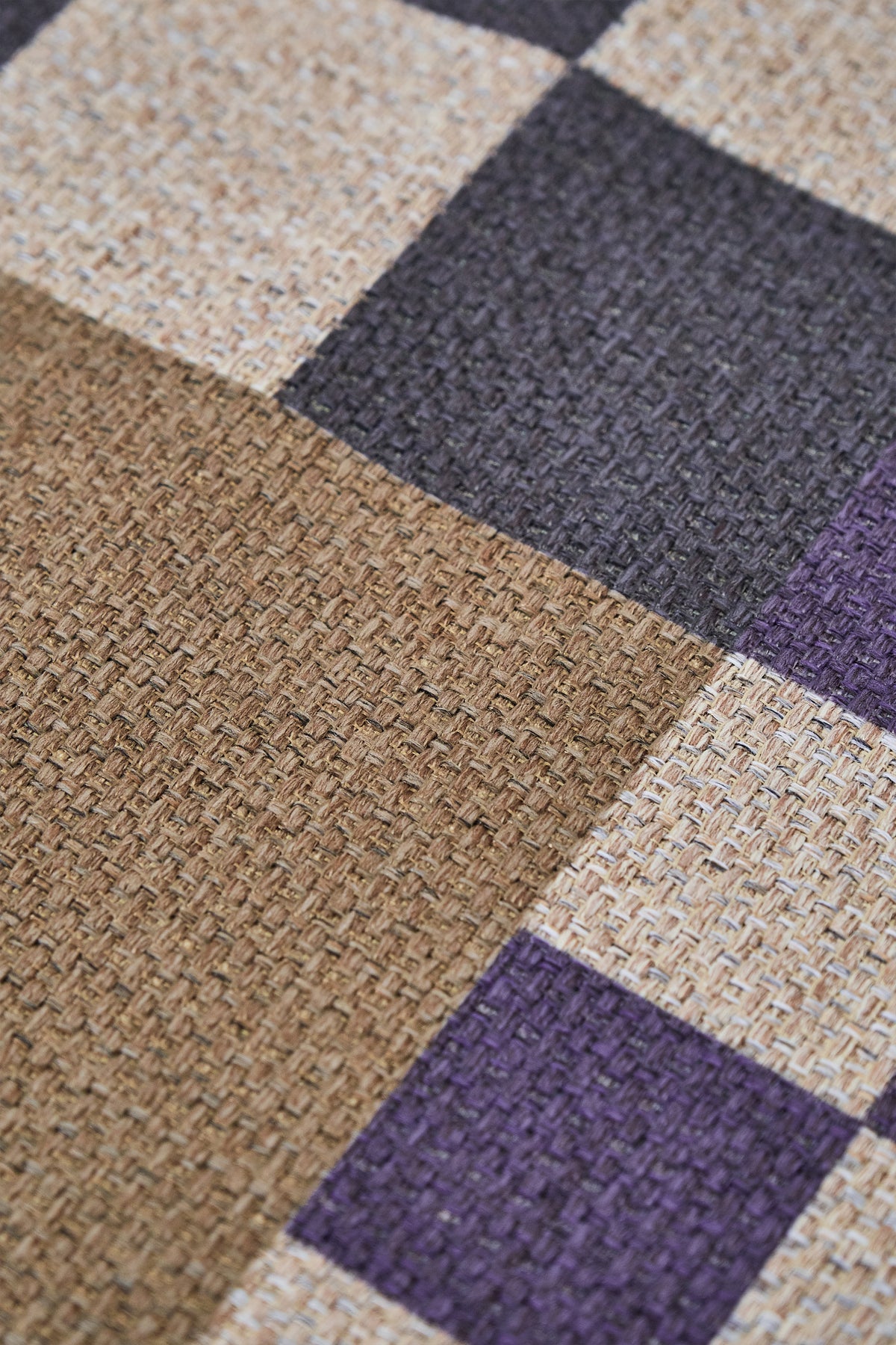 Checkered Taupe New Jute Runner