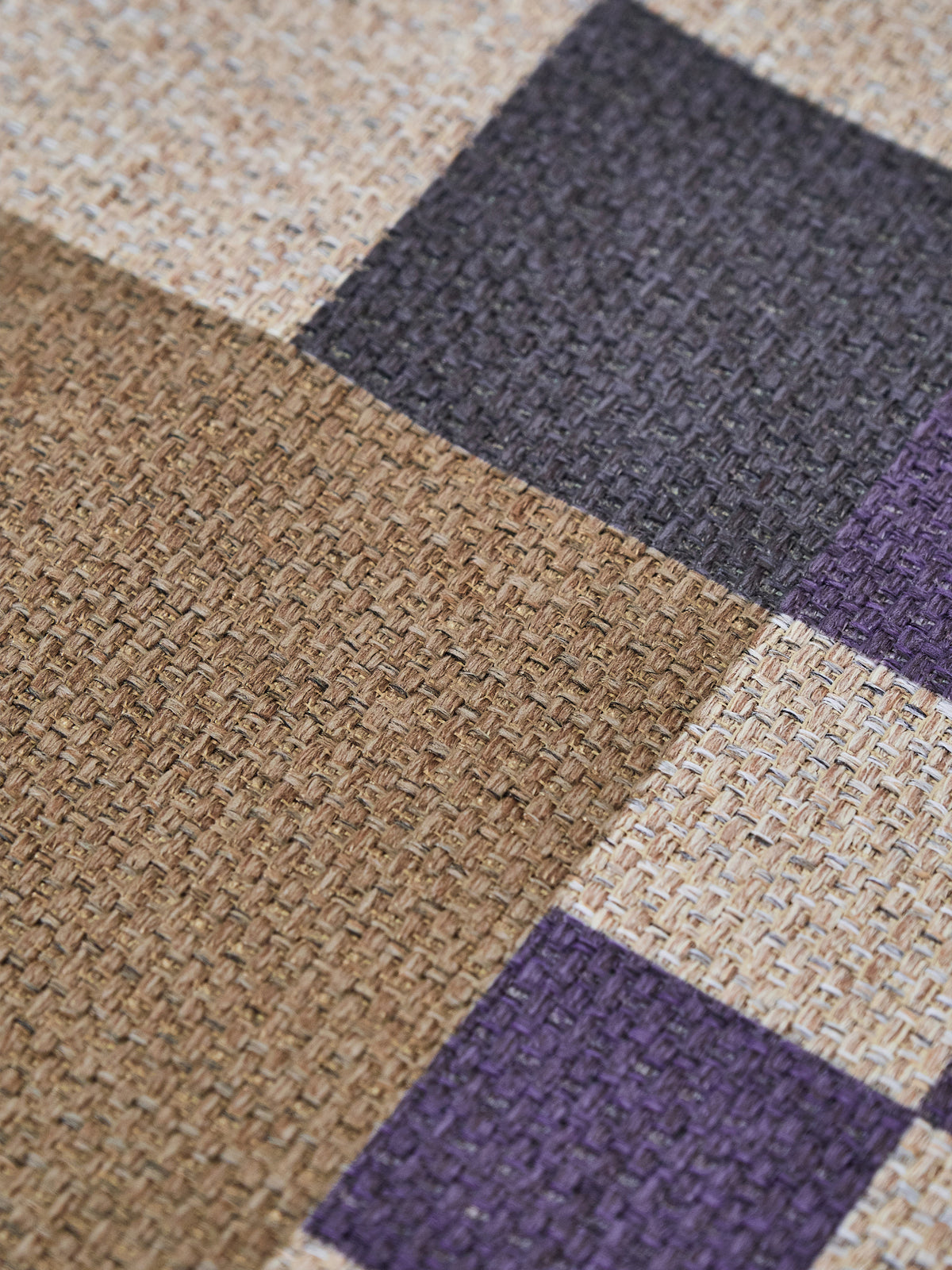 Checkered Taupe New Jute Rug
