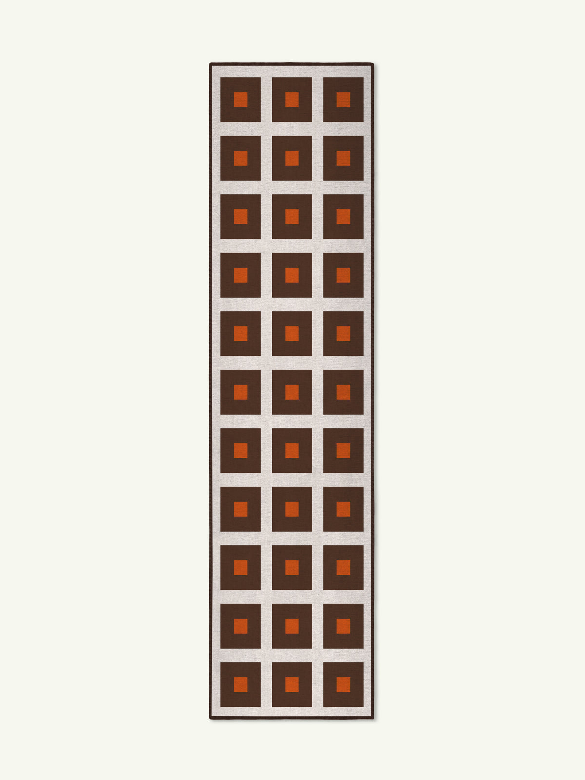 Square Orange Chenille Rug