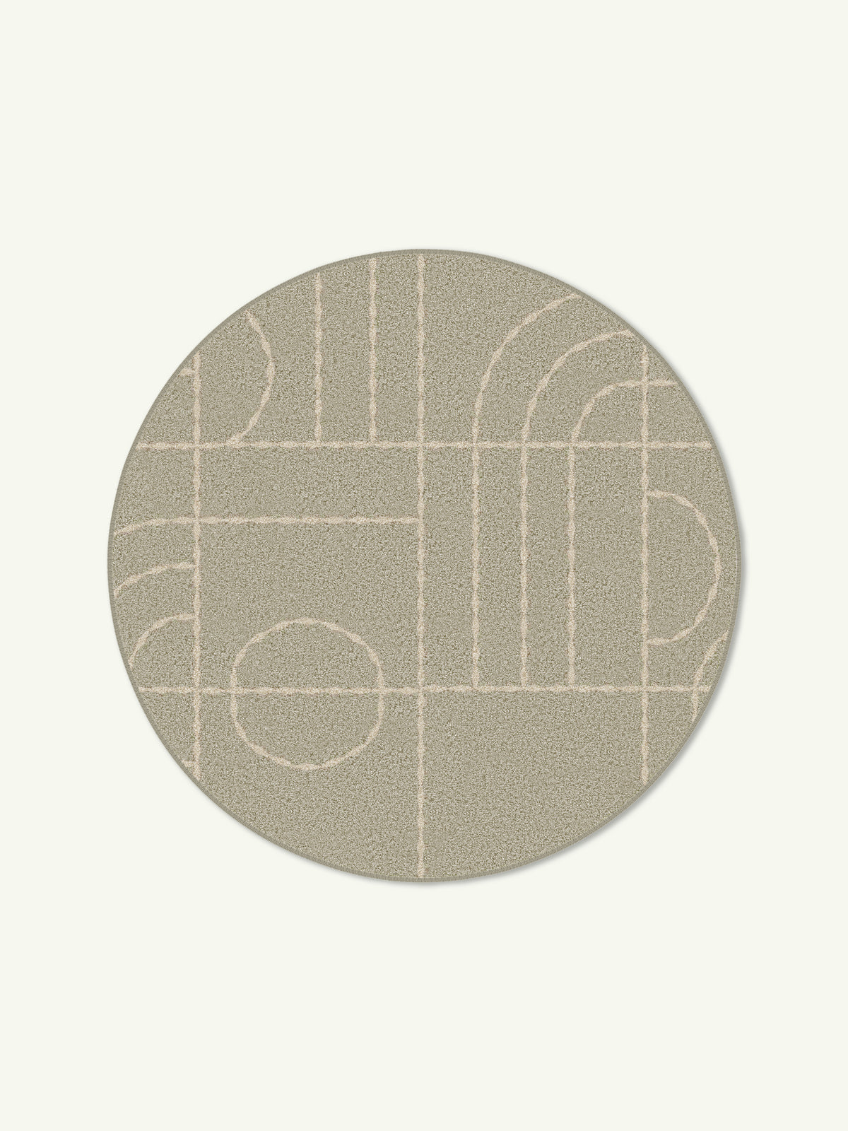 Clock Cream Cotton Feel Rug