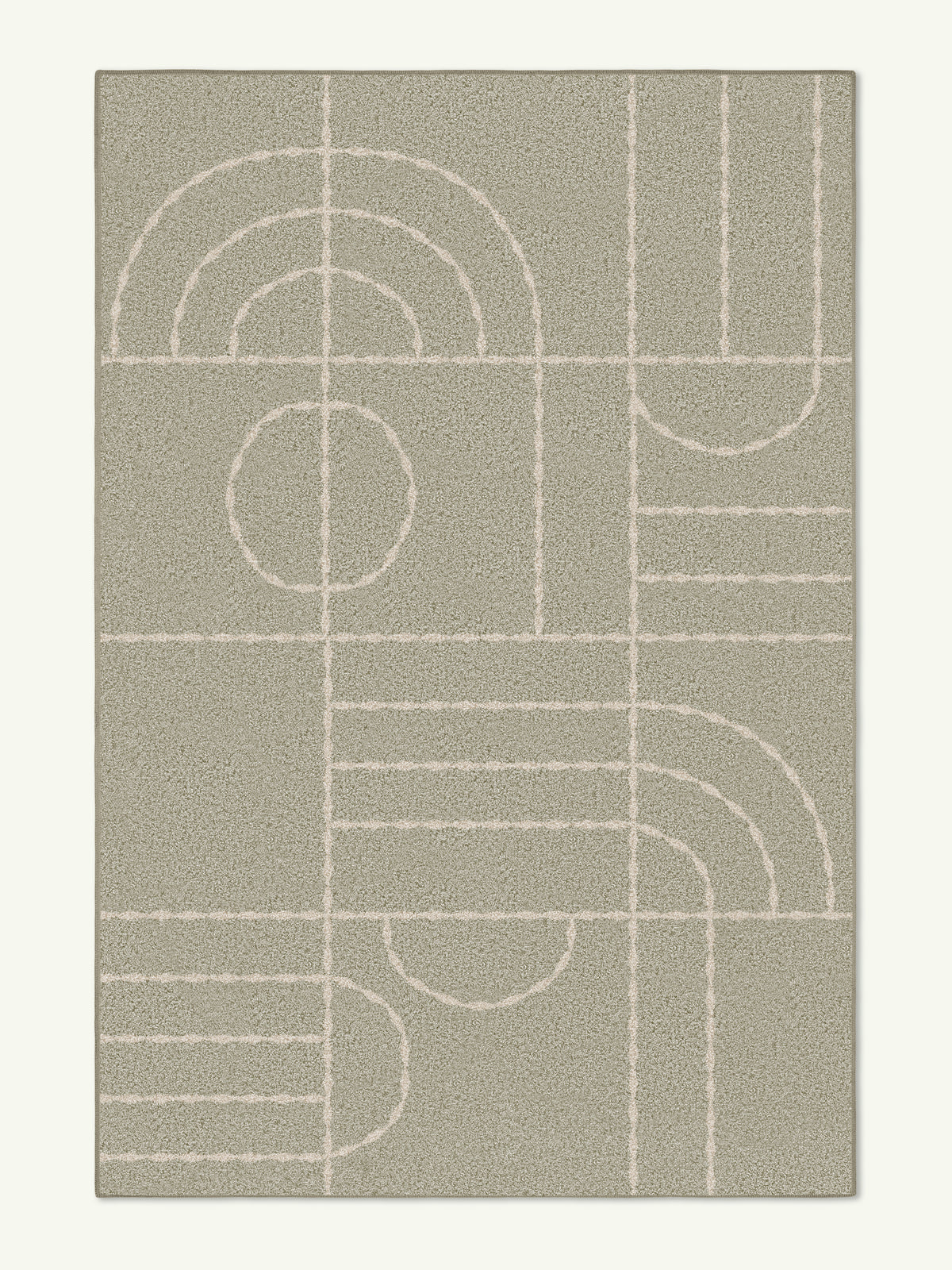 Clock Cream Cotton Feel Rug