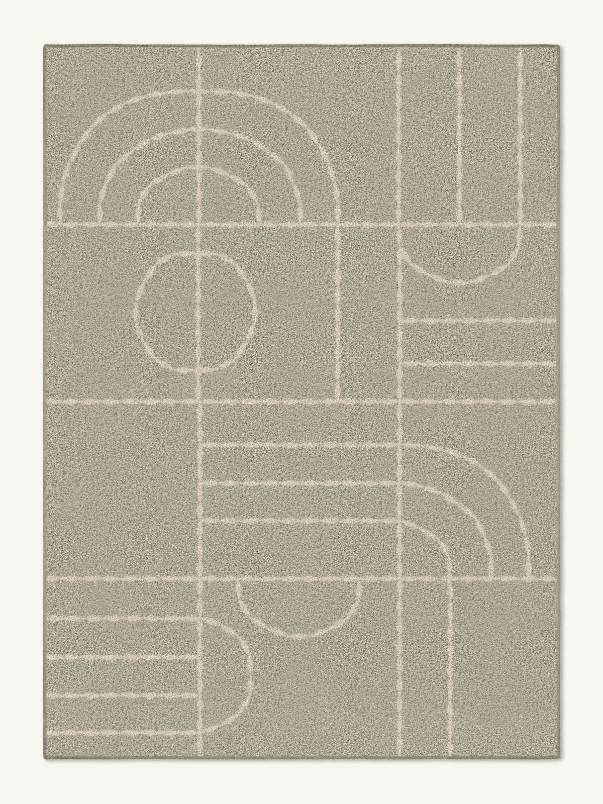 Clock Cream Cotton Feel Rug