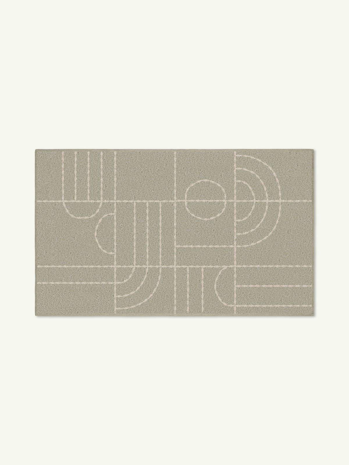 Clock Cream Cotton Feel Rug