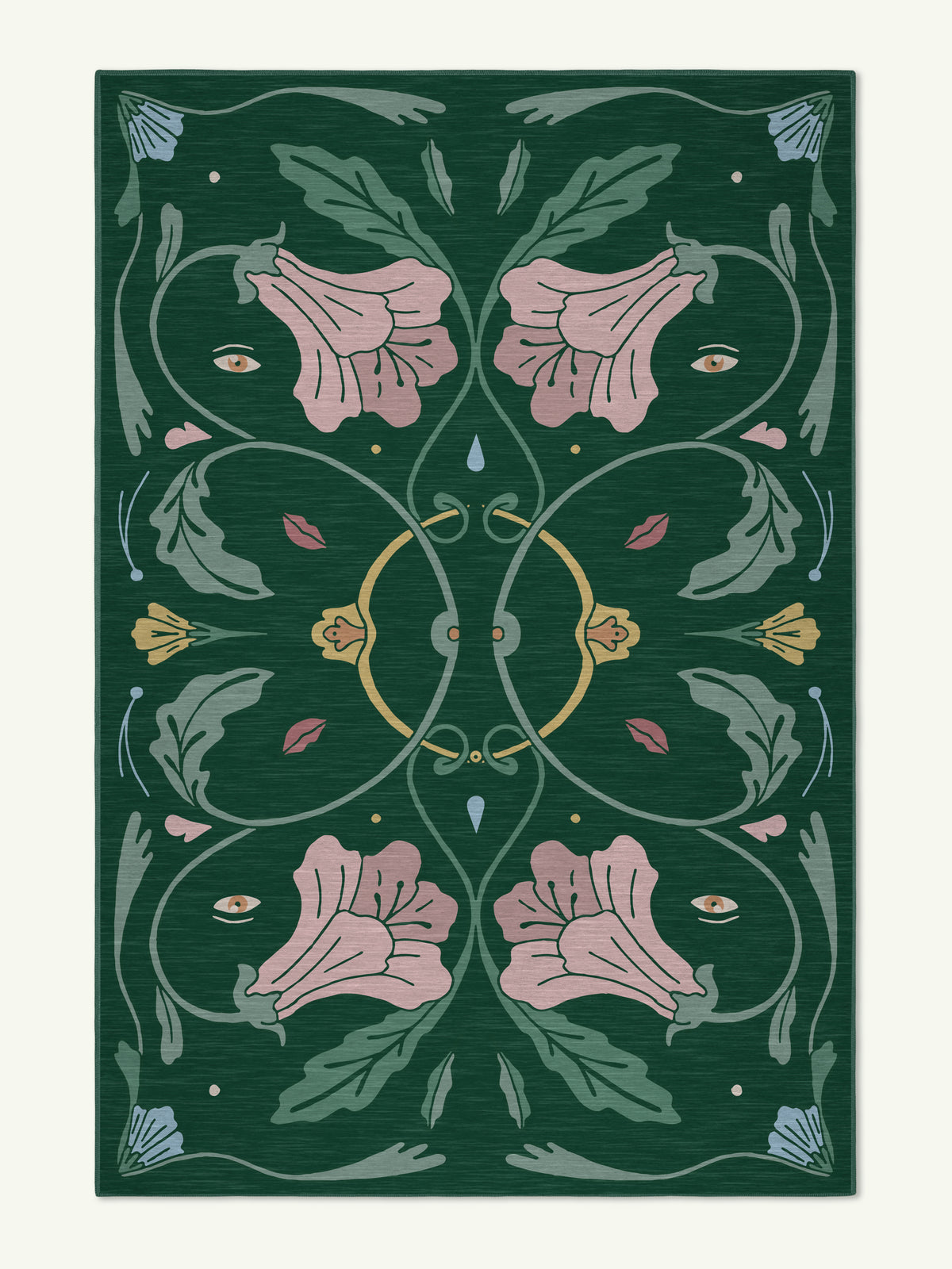 Beauty Green Chenille Rug