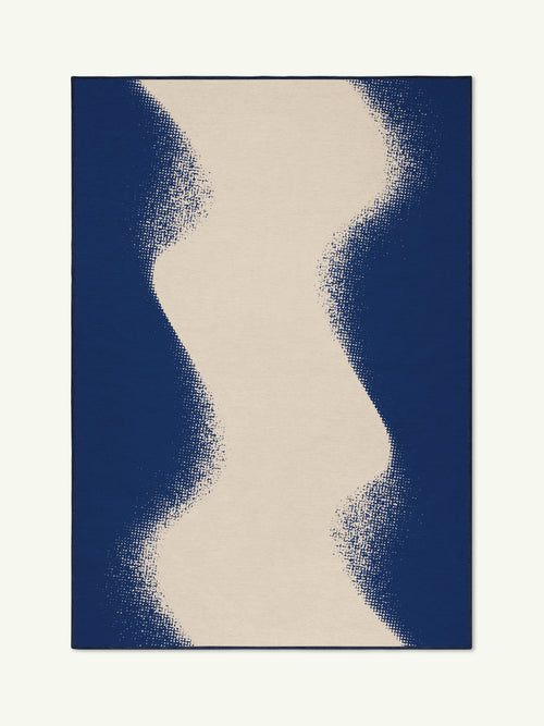 Dune navy chenille rug