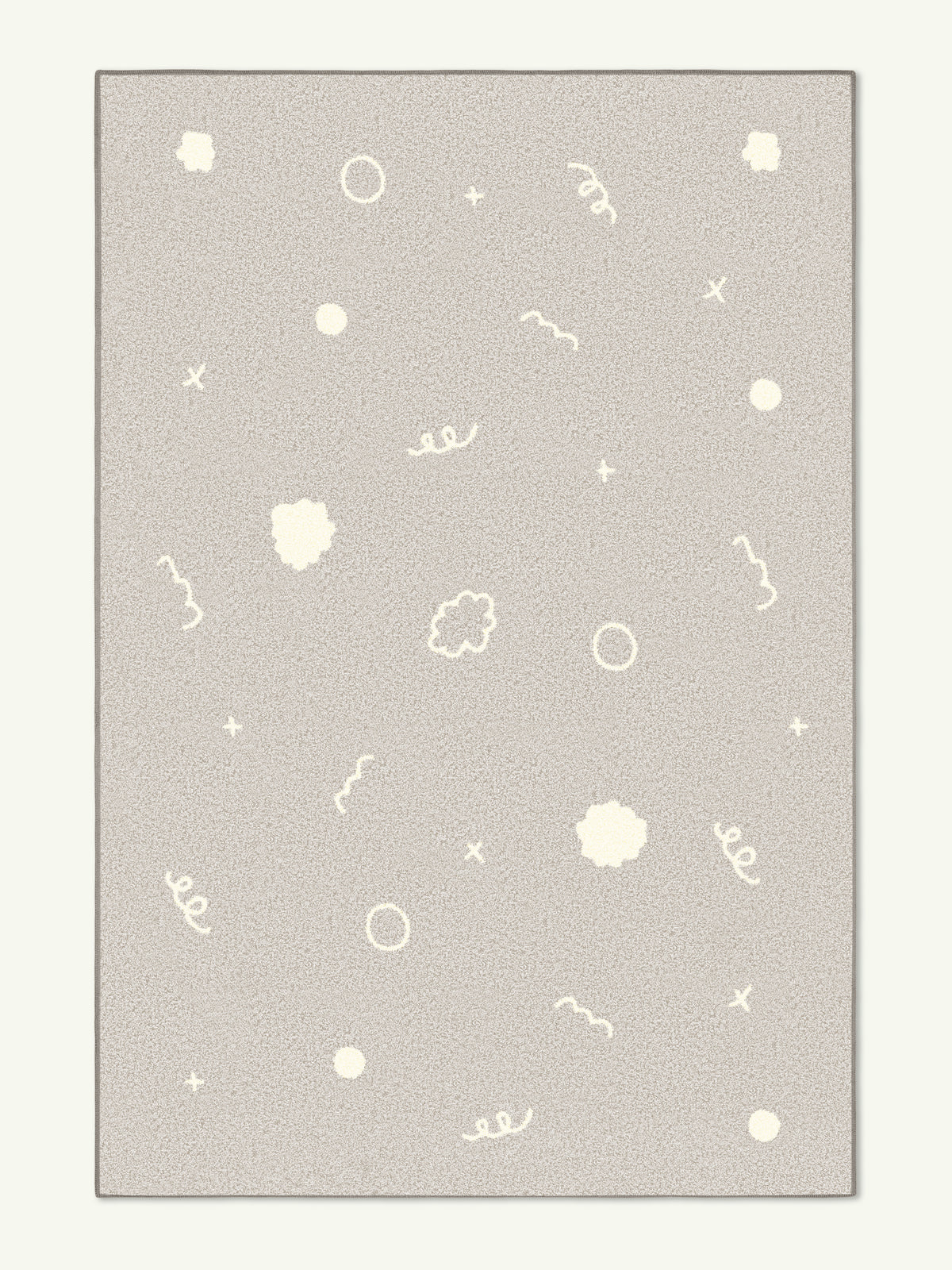 Doodles Light Gray Cotton Feel Rug