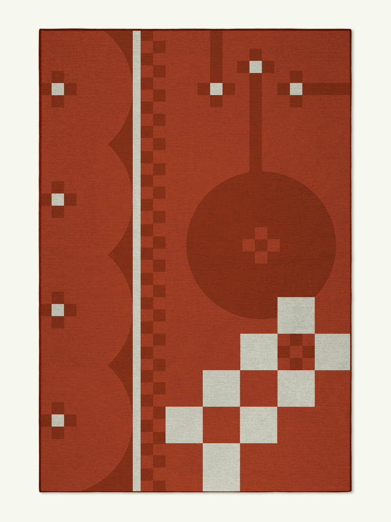 Spot Check Red Chenille Rug