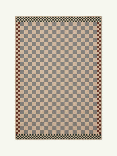 Checkered Brown New Jute Rug