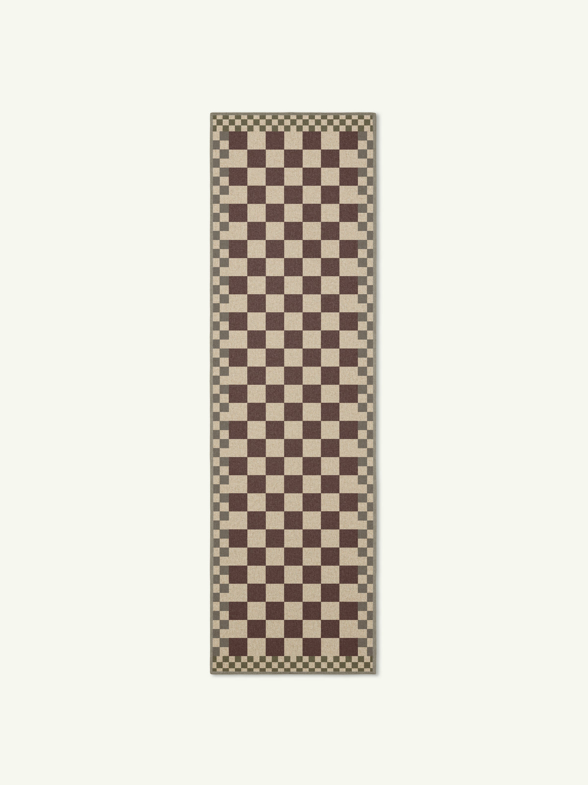 Checkered Burgundy New Jute Runner
