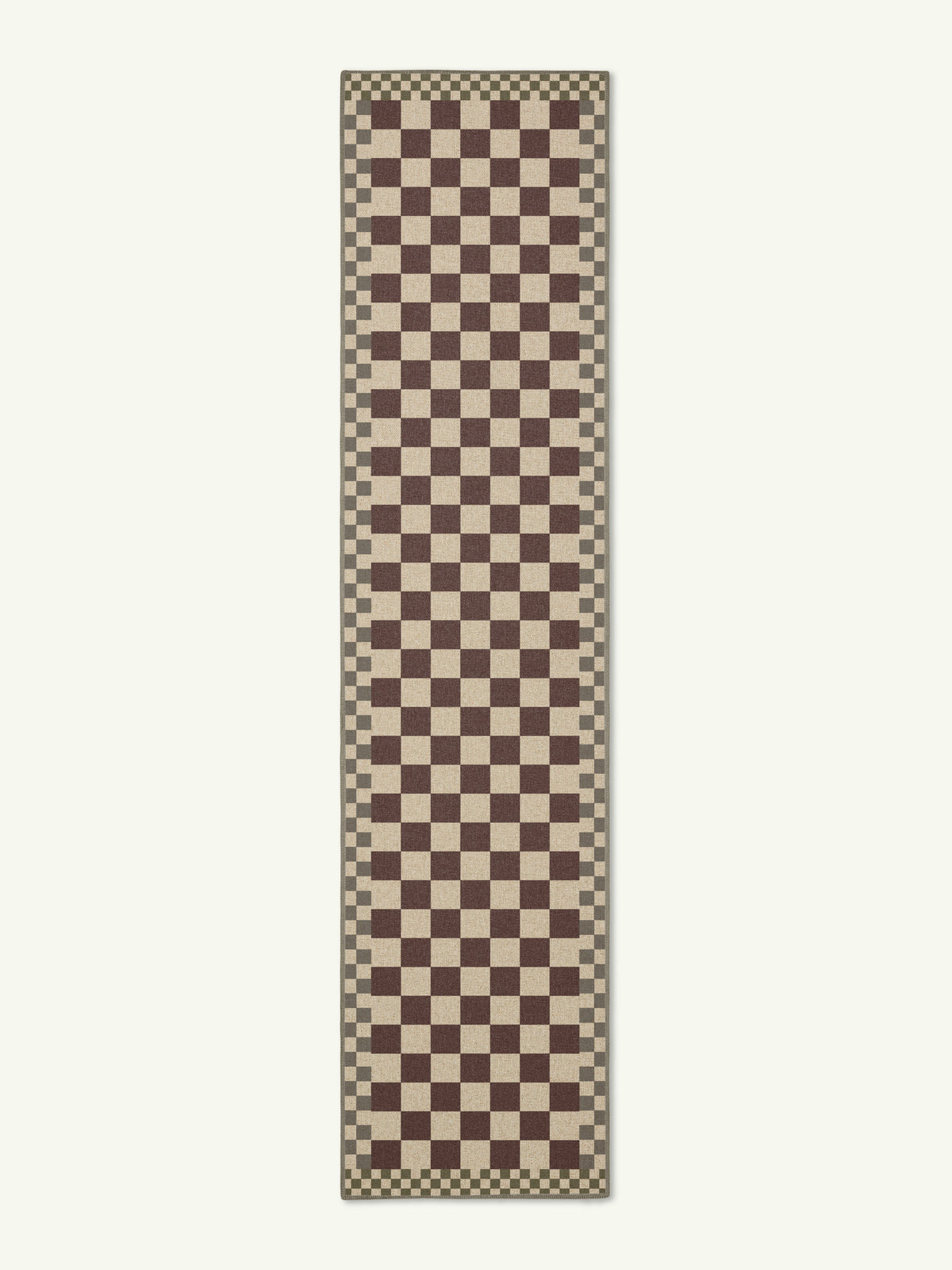 Checkered Burgundy New Jute Runner