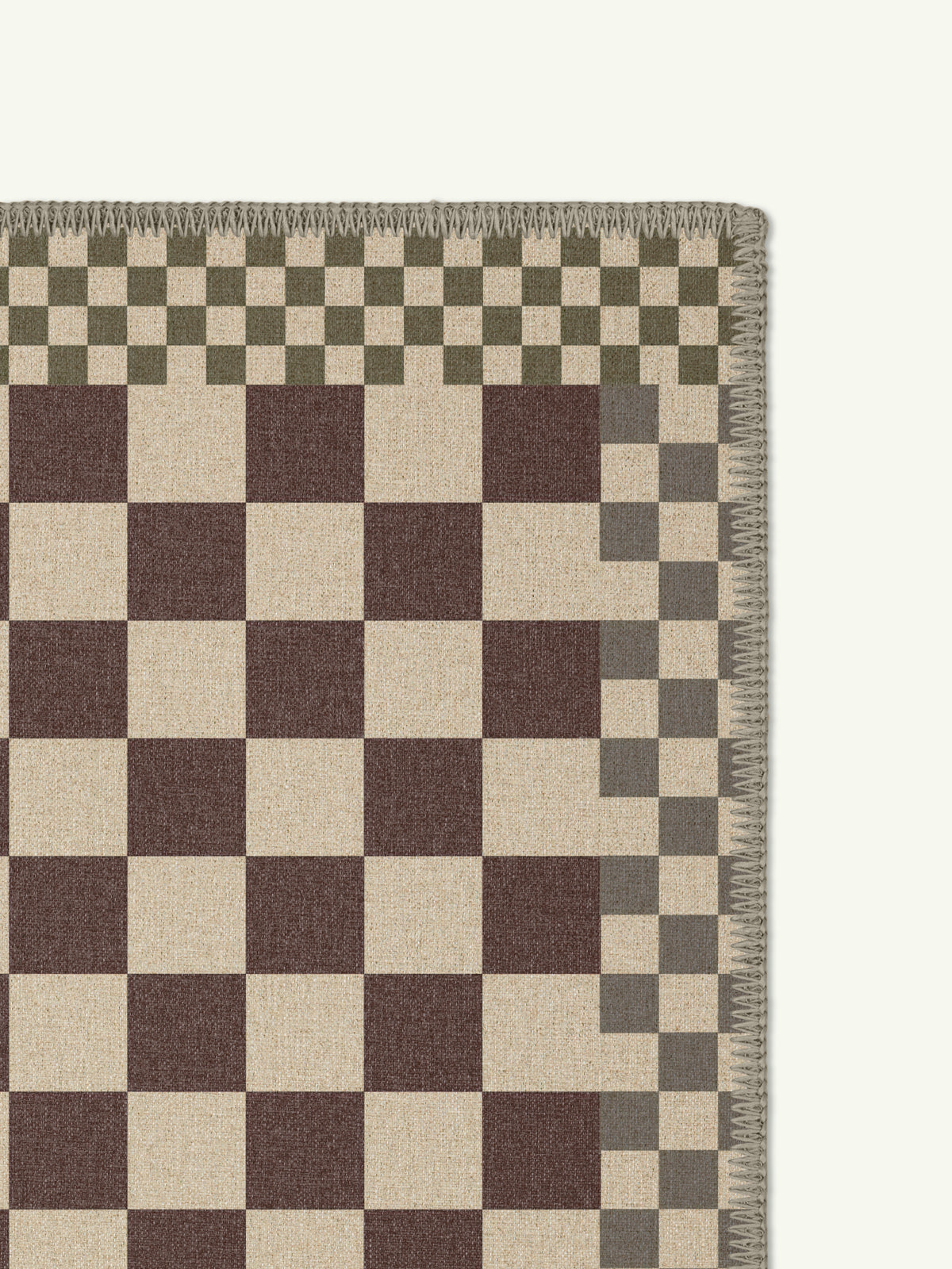 Checkered Burgundy New Jute Runner