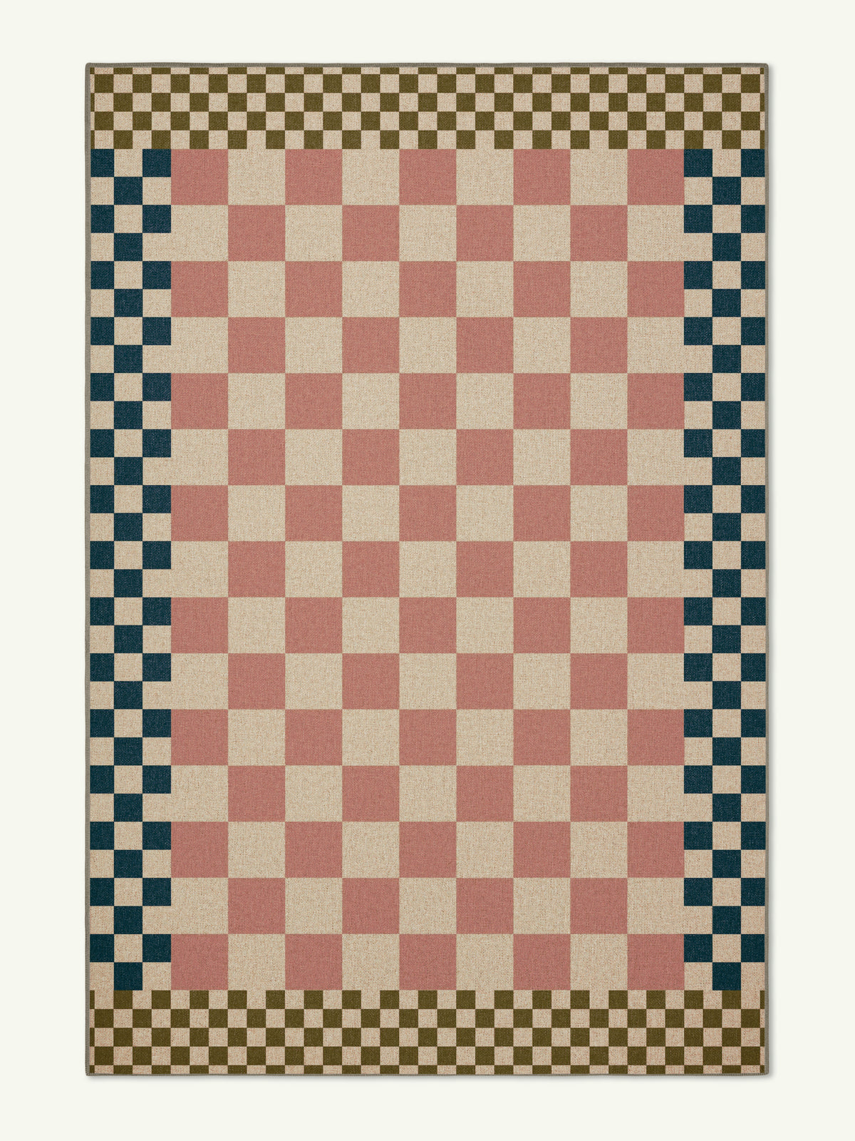 Checkered Pale Pink New Jute Rug
