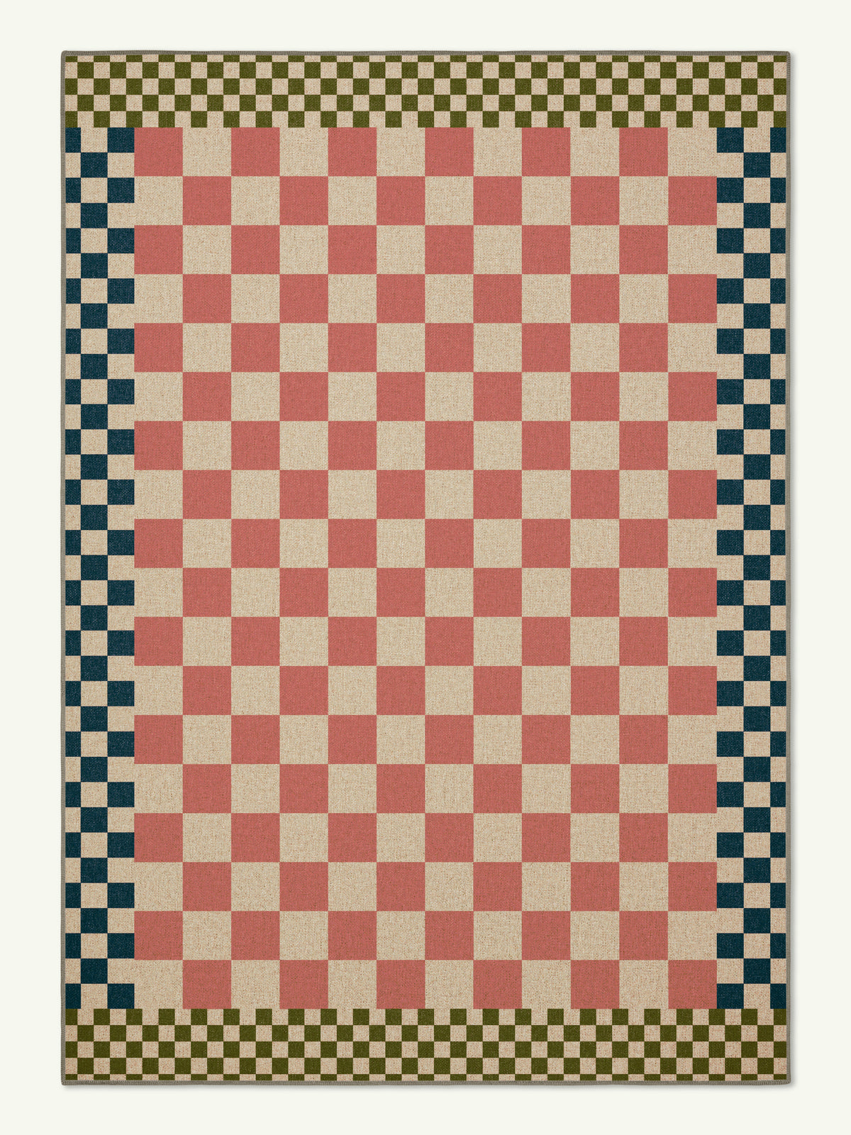 Checkered Pale Pink New Jute Rug