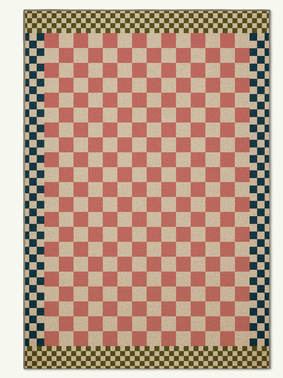 Checkered Pale Pink New Jute Rug