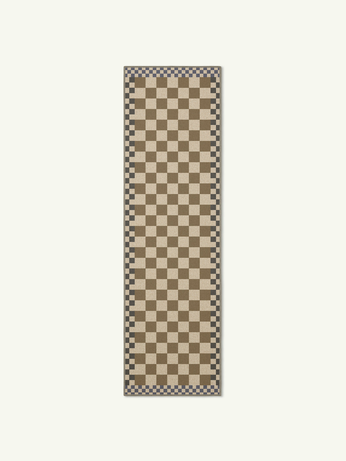 Checkered Taupe New Jute Runner