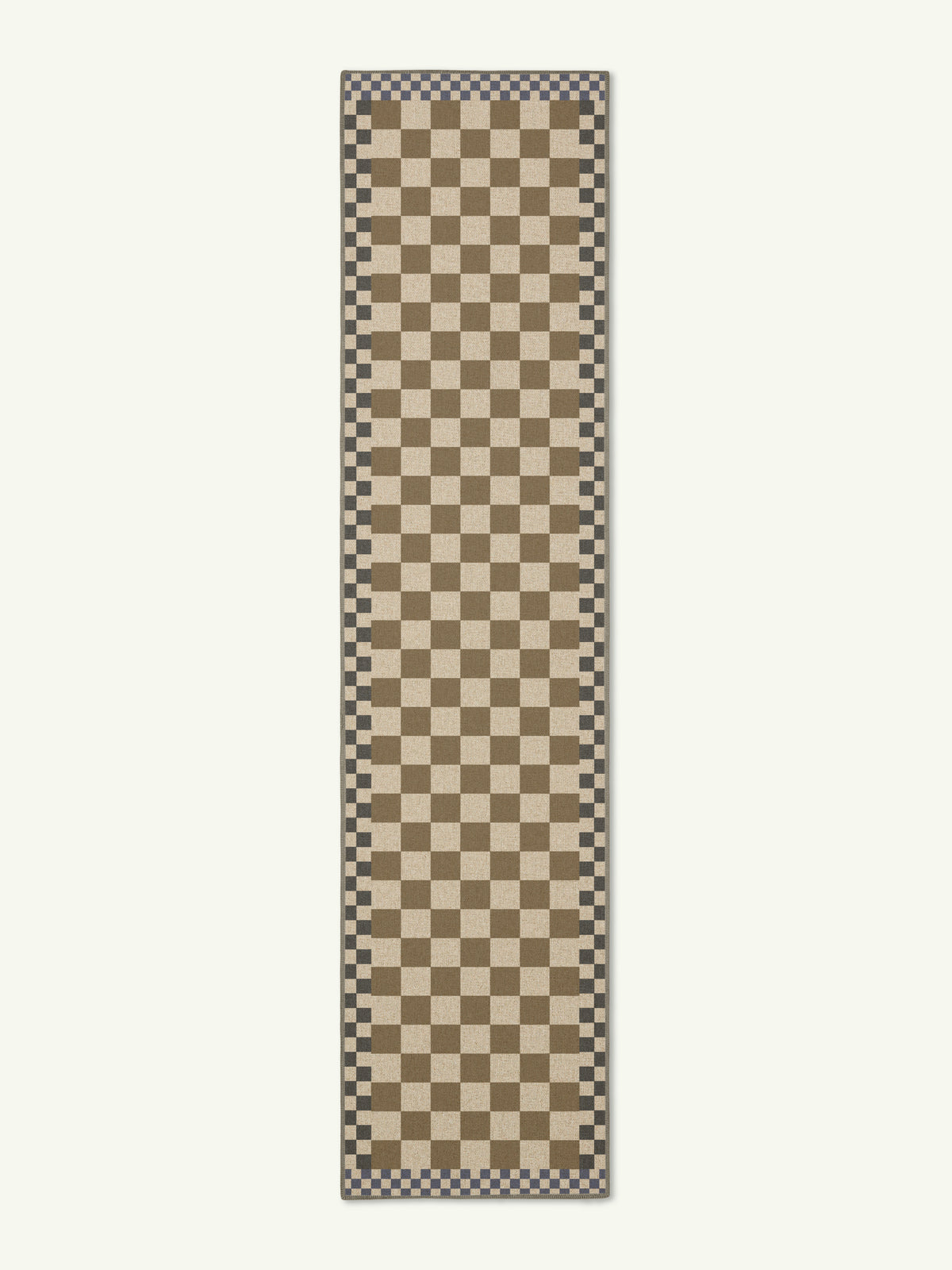 Checkered Taupe New Jute Runner