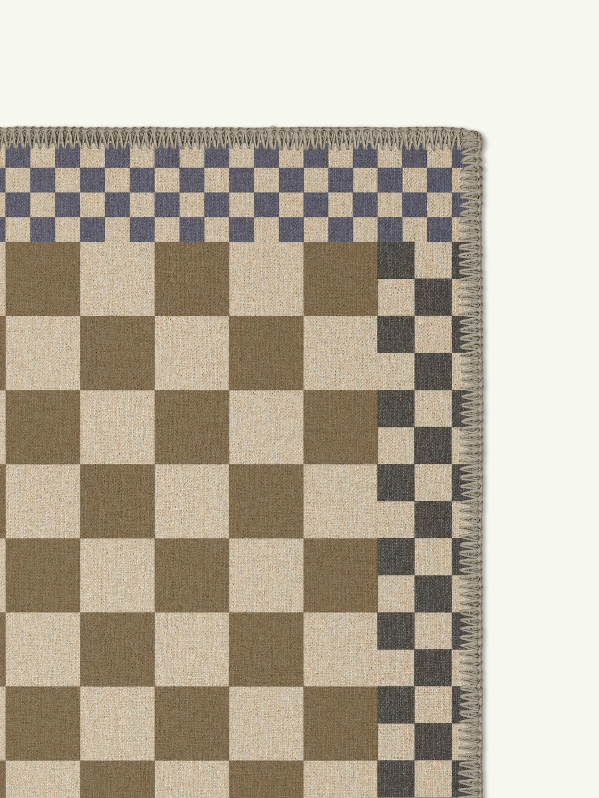 Checkered Taupe New Jute Runner