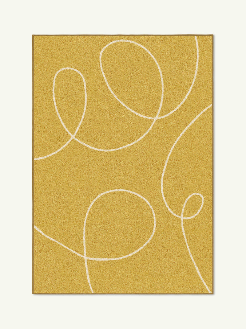 Extroverted Mustard Cotton Feel Rug