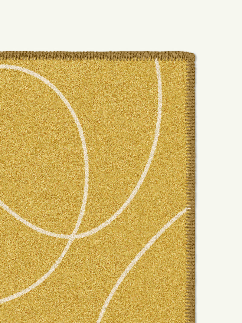 Extroverted Mustard Cotton Feel Rug