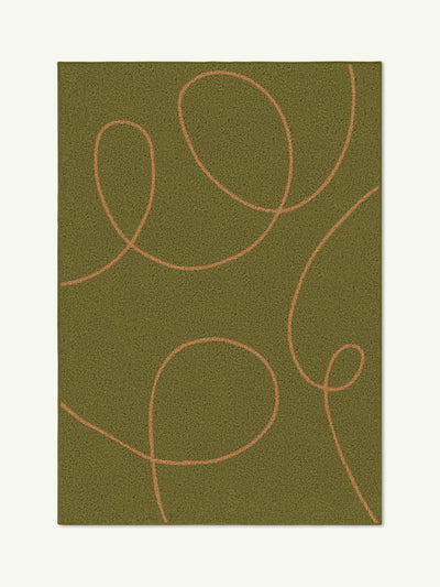 Extroverted Olive Cotton Feel Rug