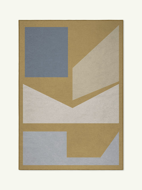 Combination mustard chenille rug