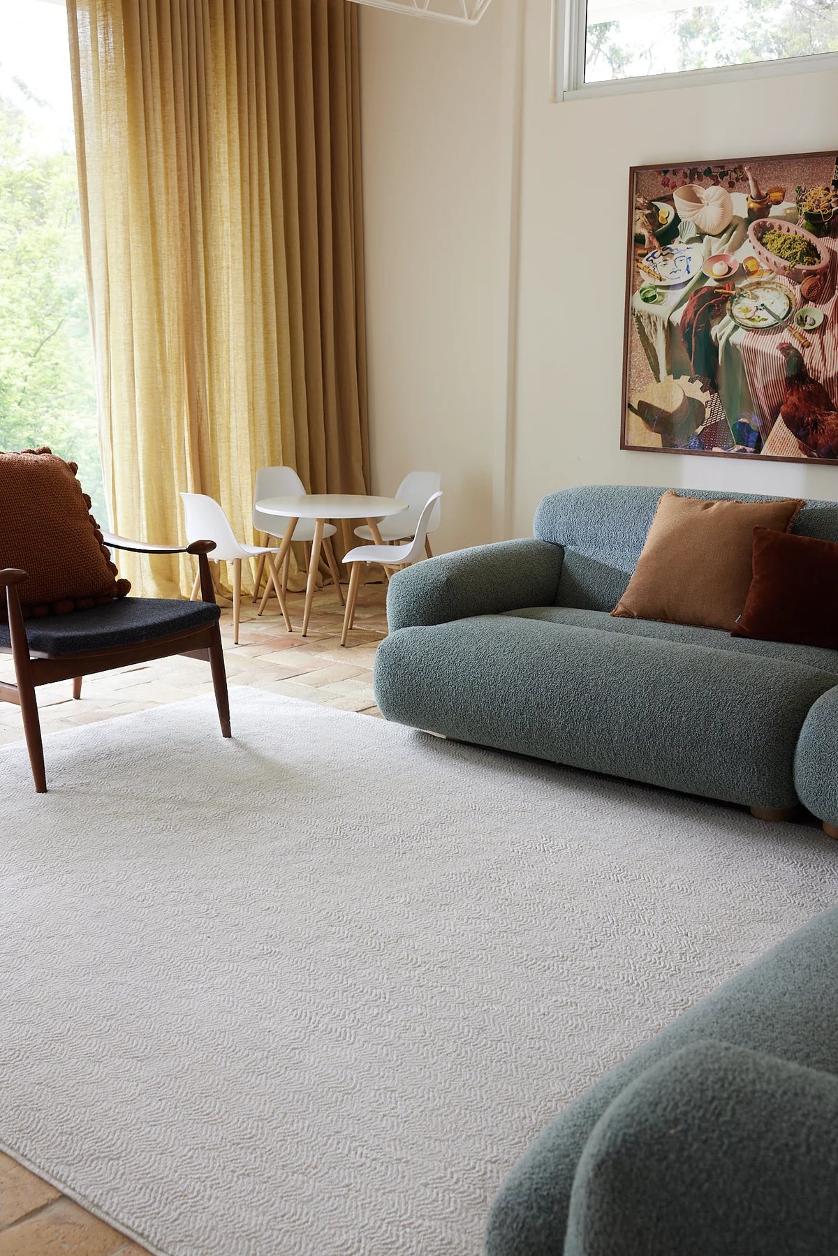 Peace Light Gray Vegan Shearling Rug