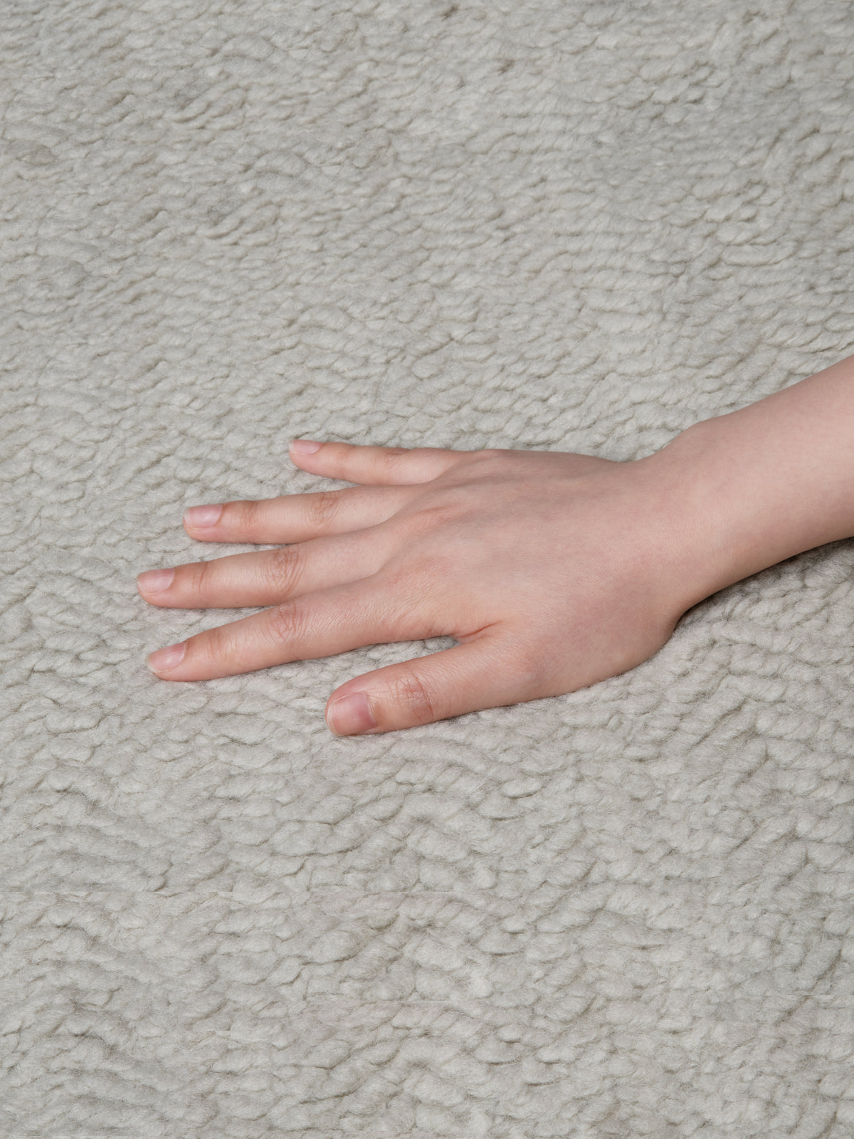Peace Light Gray Vegan Shearling Rug