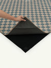 Checks Light Blue New Jute Rug