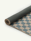 Checks Light Blue New Jute Rug