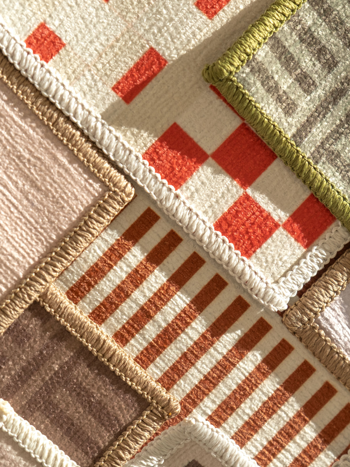 Oblong Tan Chenille Swatch