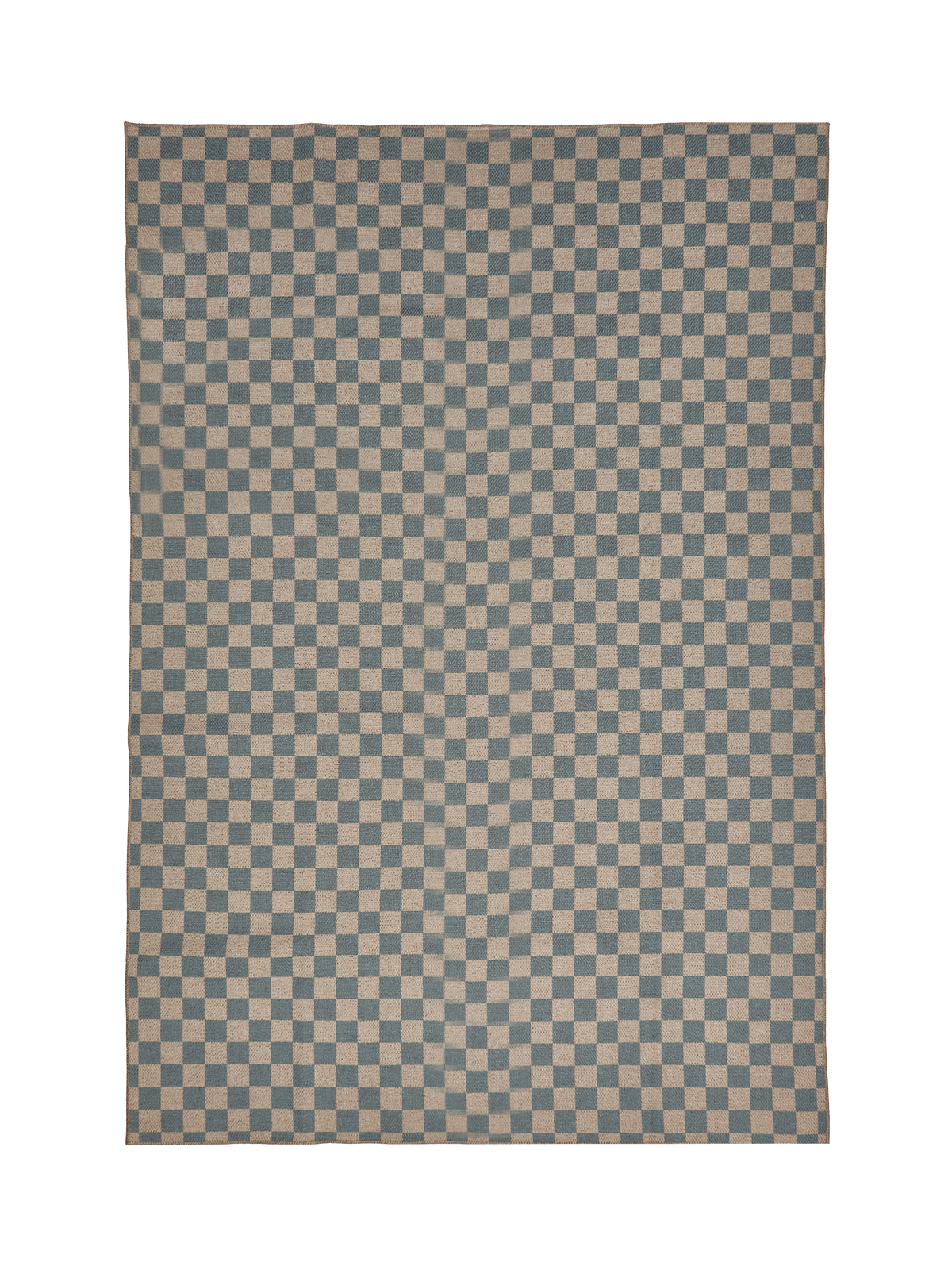 Checks Light Blue New Jute Rug