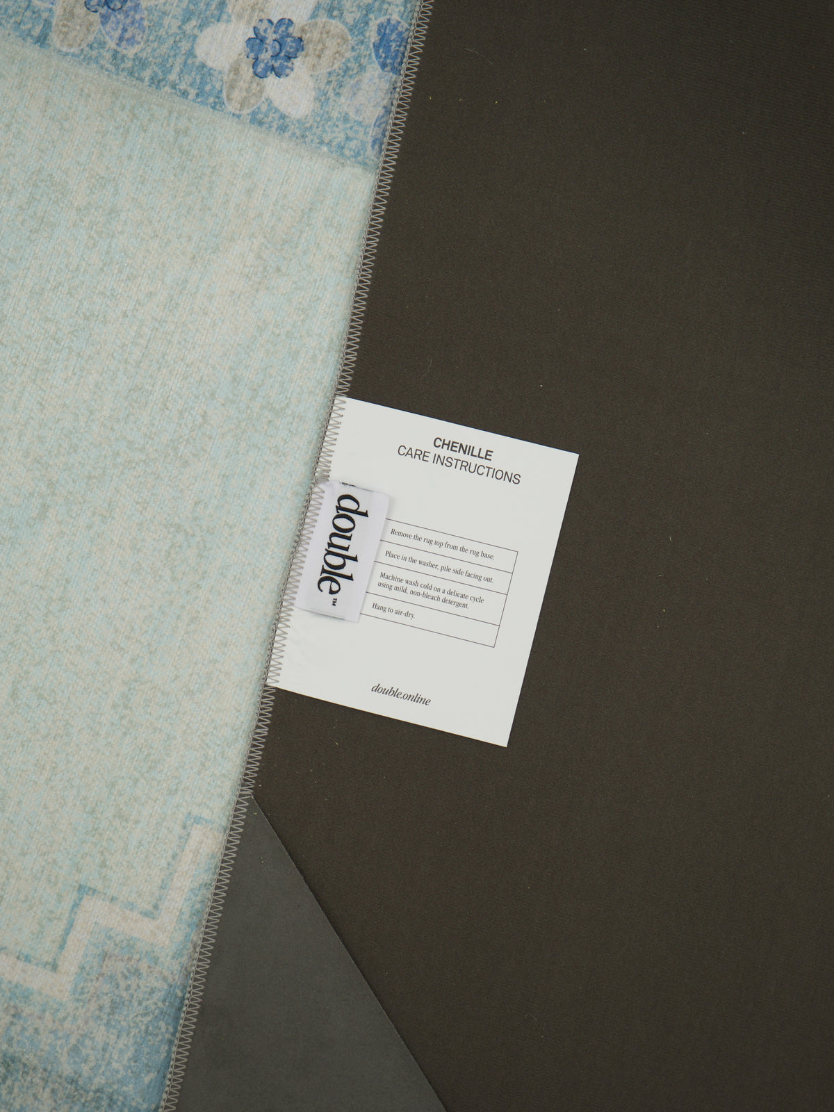 Diamond Pale Blue Chenille Rug